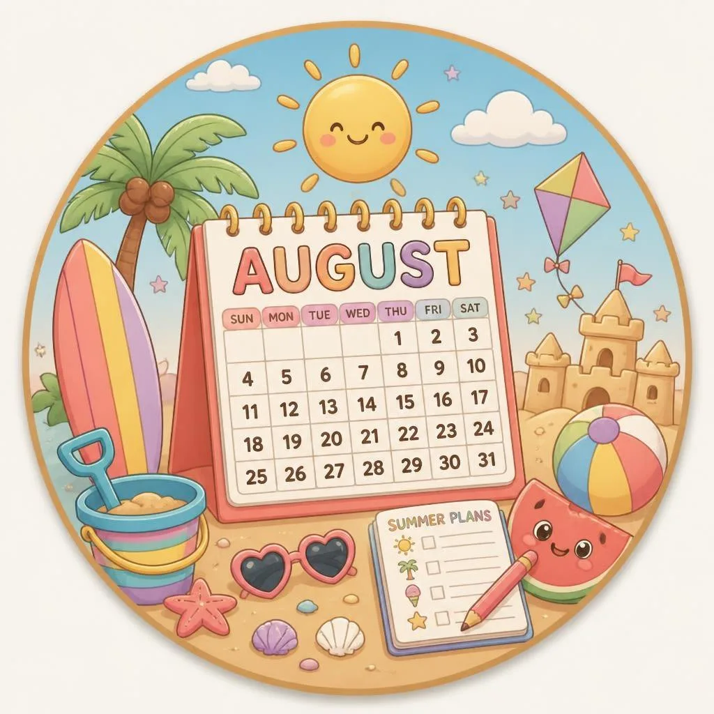 August 2026 coloring pages