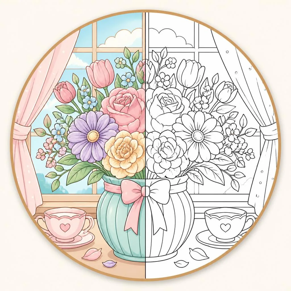 Flowers coloring pages