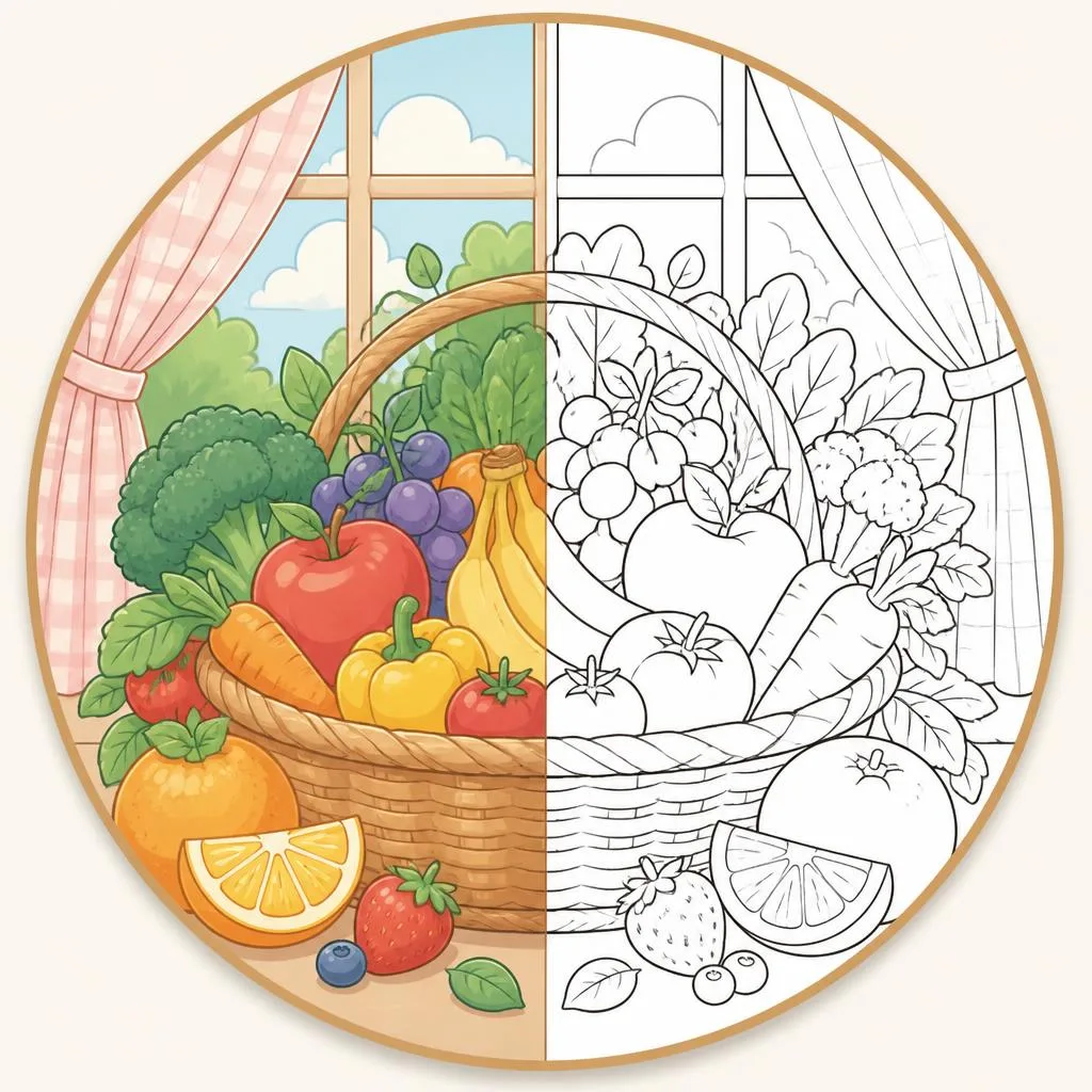 Fruits & Vegetables coloring pages