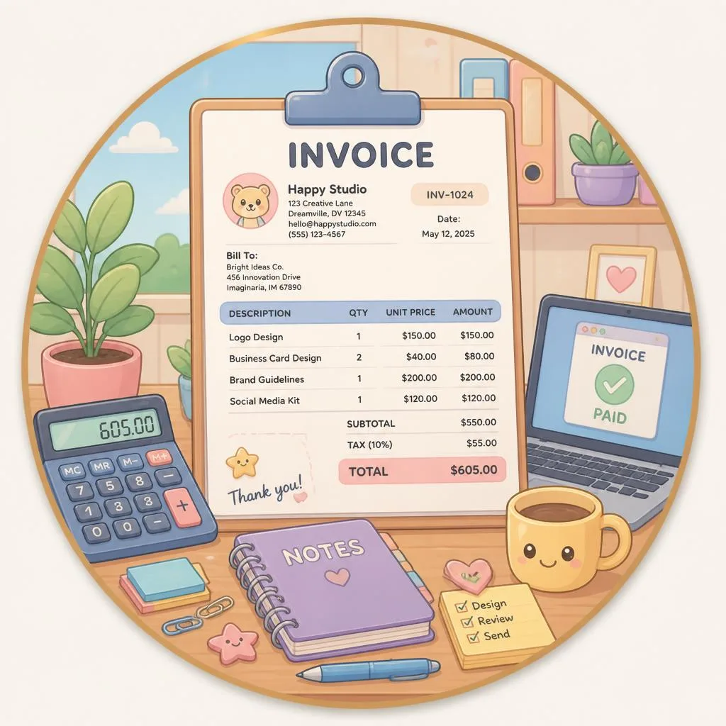 Invoice Template coloring pages