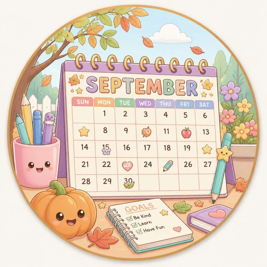 September 2026 coloring pages